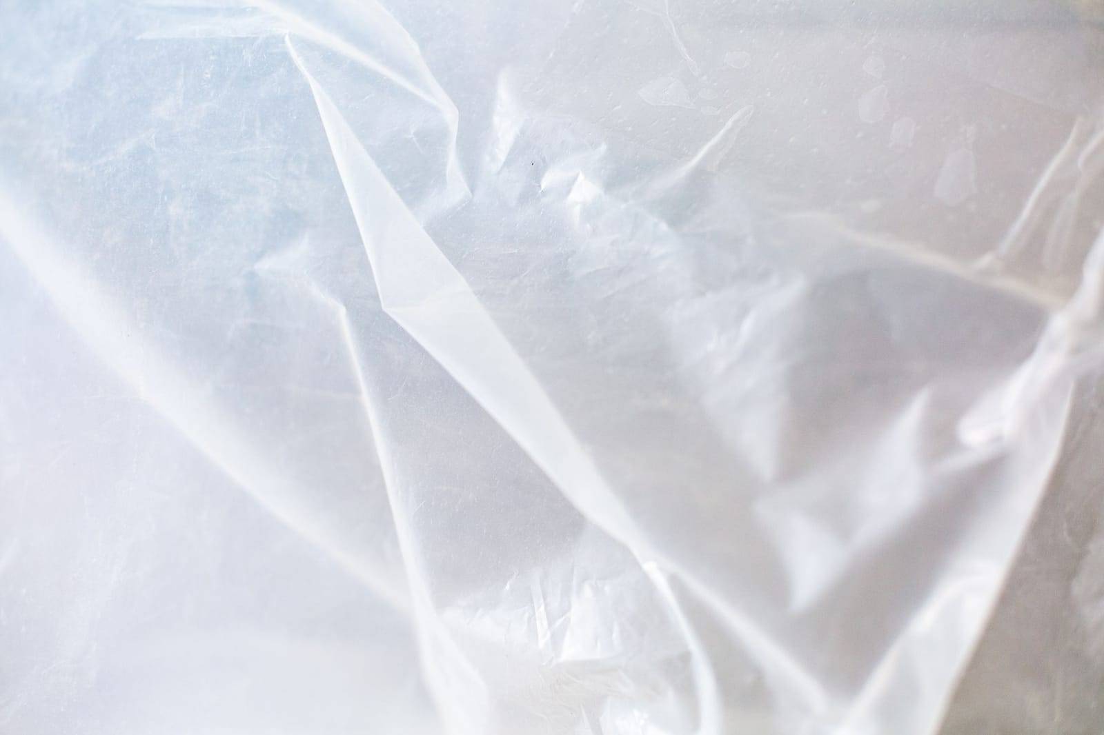 Close-up of clear plastic sheeting